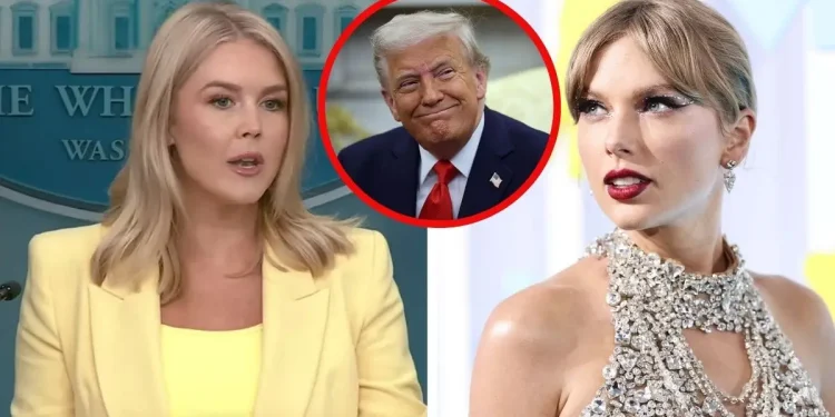 Trump’s Press Secretary Karoline Leavitt Scrambles to Defend President’s Viral Post Criticizing Taylor Swift’s Appearance